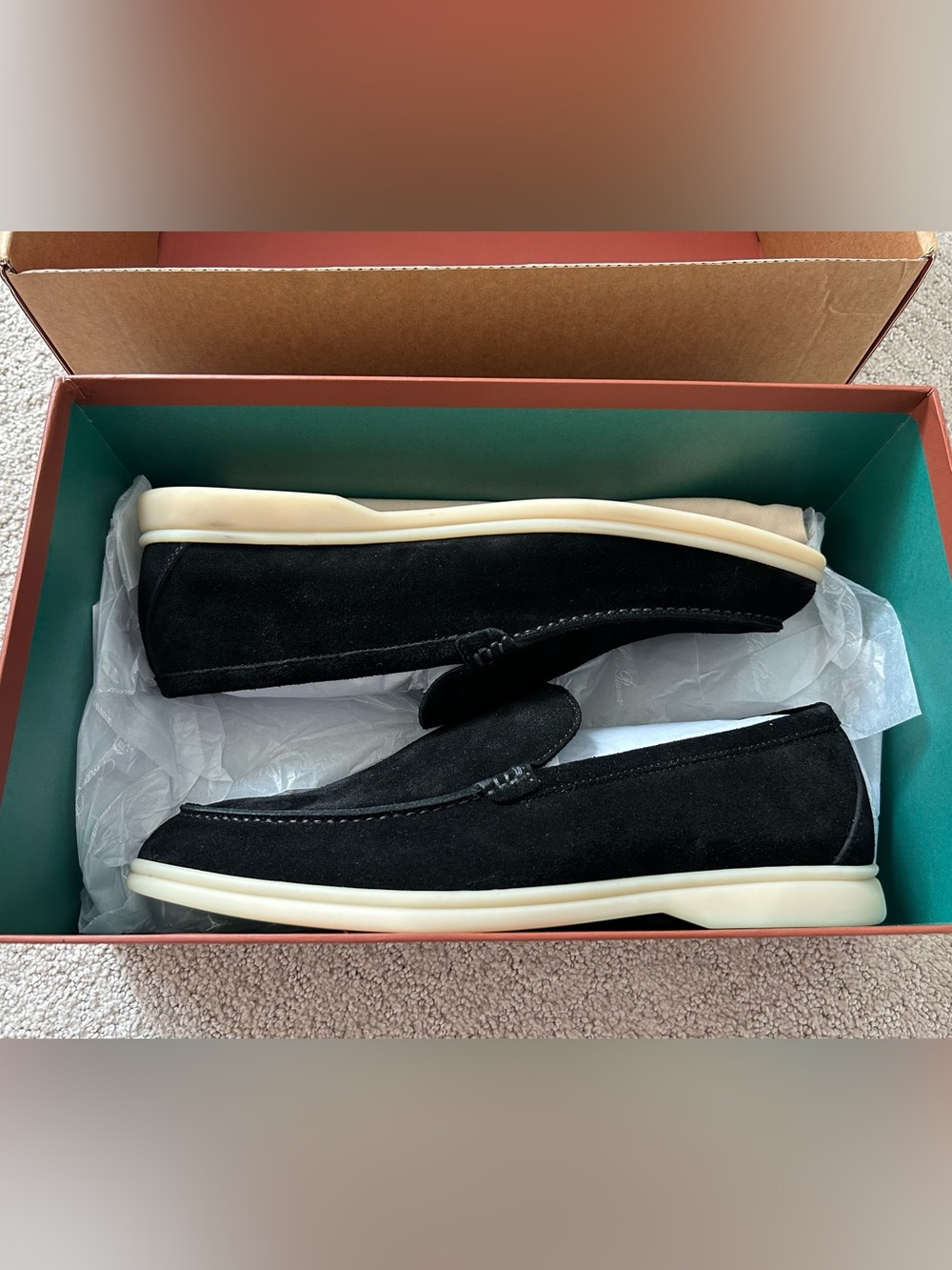Loro Piana Summer Walk Black Suede